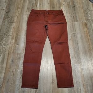 New Directions Weekend Women's Skinny Rusty Red 5 Pocket Jeans Size 12